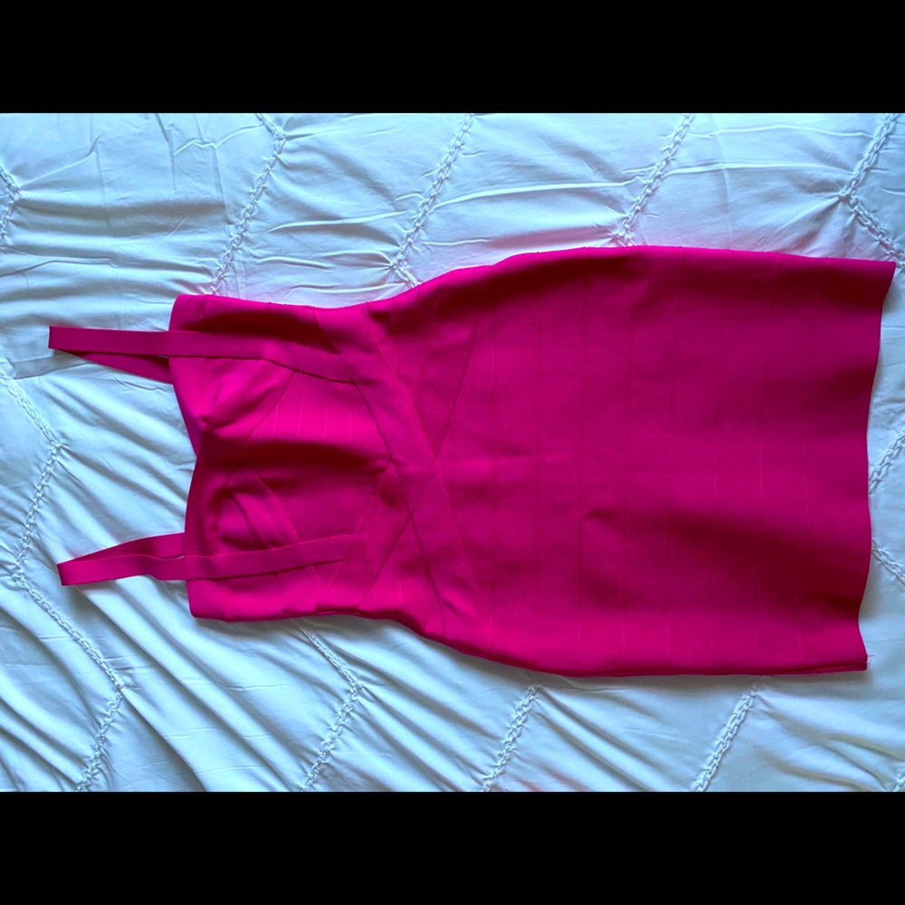 Neon pink bodycon dress